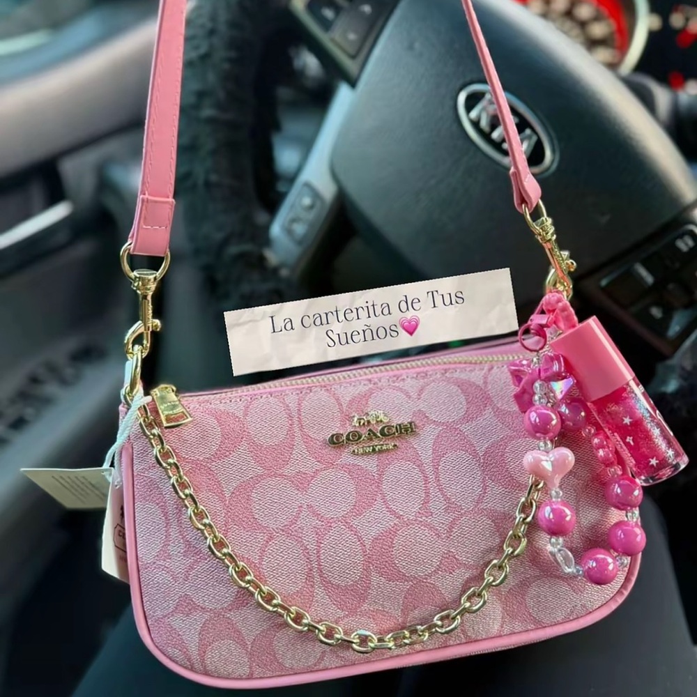 Coach Pink Crossbody Bag with Gold Hardware